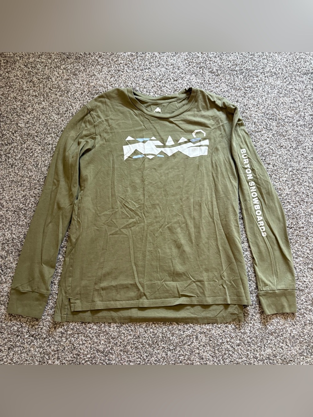 Burton Women’s Hollins Long Sleeve Tee Graphic Print Olive Green Size Large